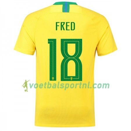 Brazilië Fred 18 Thuis Shirt WK voetbal 2018